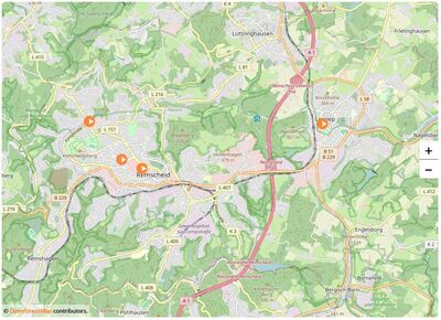 Karte Stationen in Remscheid